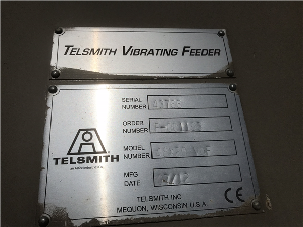 Telsmith 48" X 20' Vibrating Grizzly Feeder)